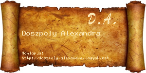 Doszpoly Alexandra névjegykártya