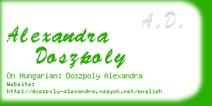 alexandra doszpoly business card